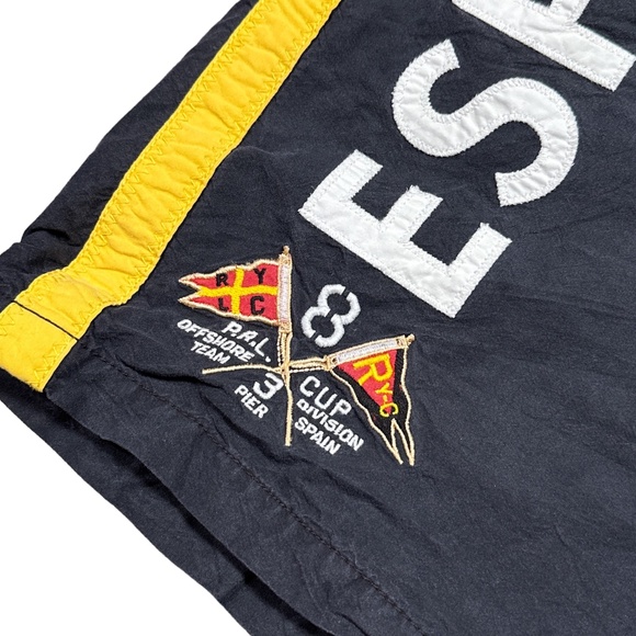 Polo Ralph Lauren Spain PRL Cup Offshore Team Black Yellow Board Shorts Mens XL - Picture 4 of 14